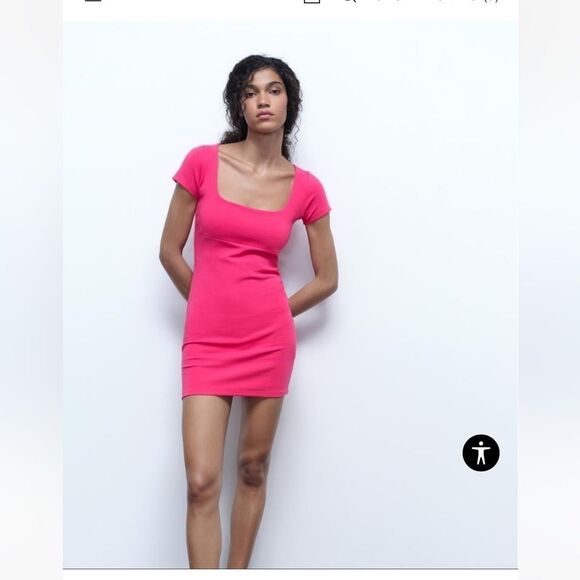 Zara NWT TAILORED‎ SQUARE NECK DRESS - Picture 1 of 5